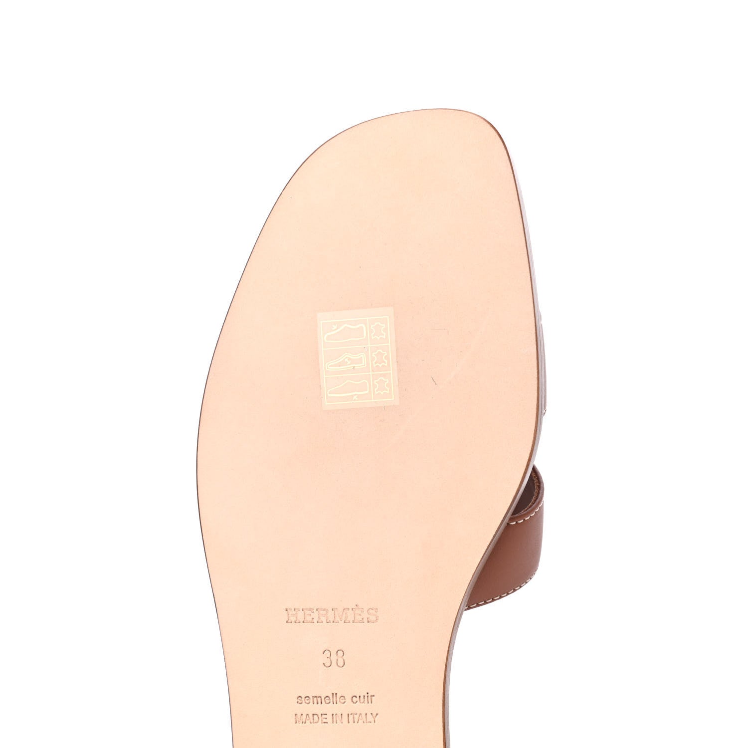Hermes Box Calfskin Oran Sandals 38 Gold 11 of 15