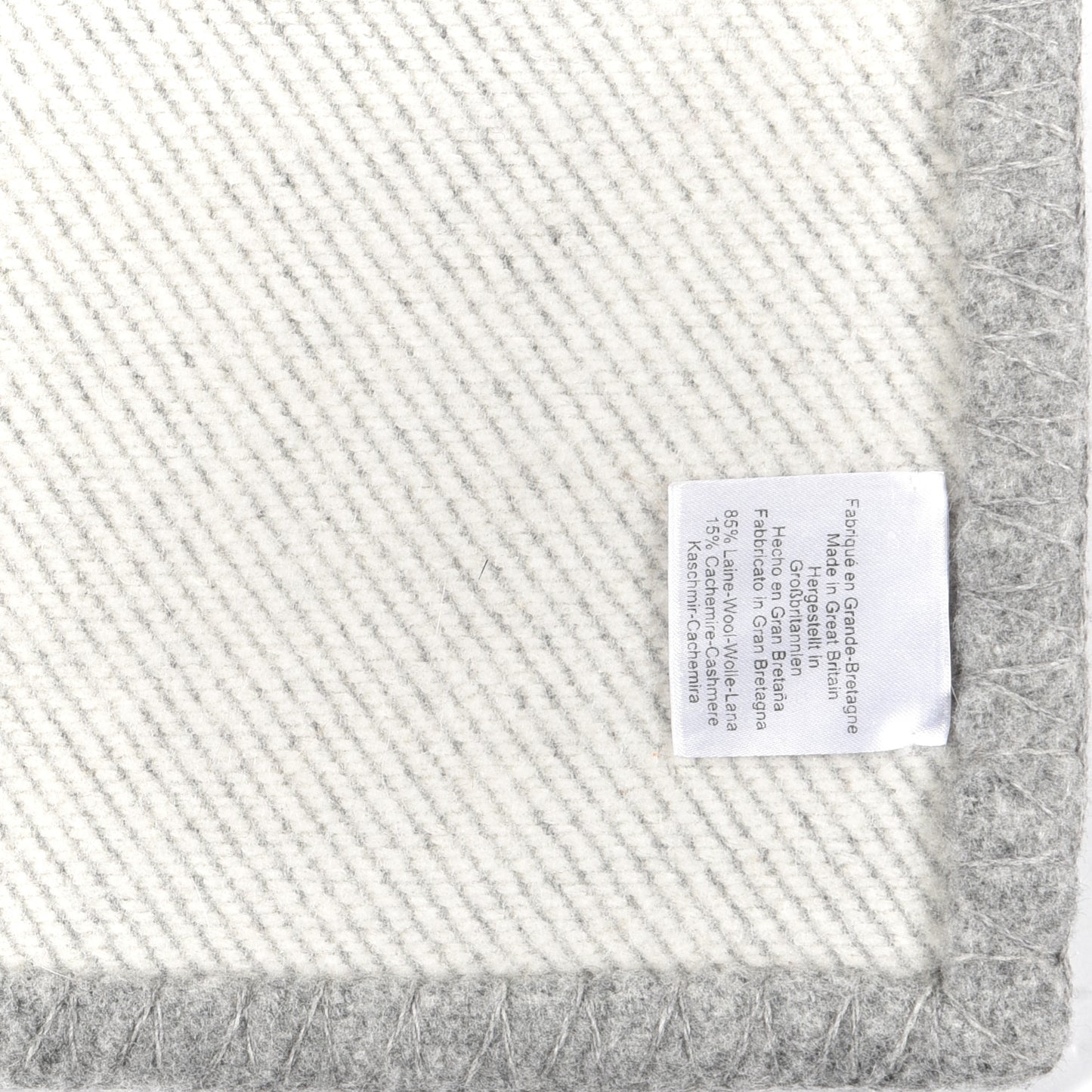 Wool Cashmere Avoine Blanket Craie Gris