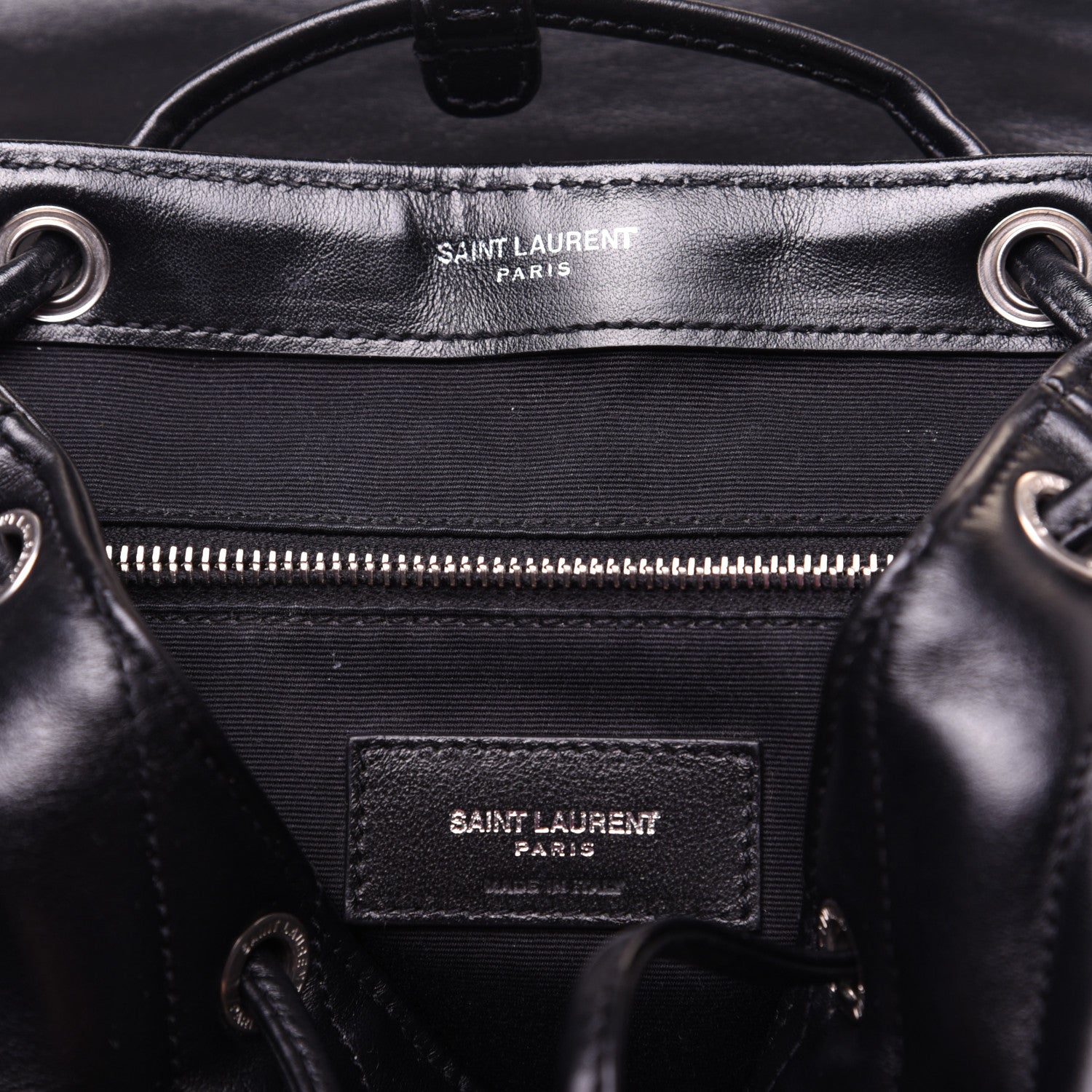 Saint Laurent Calfskin Y Quilted Monogram Small Loulou Backpack Black 7 of 12