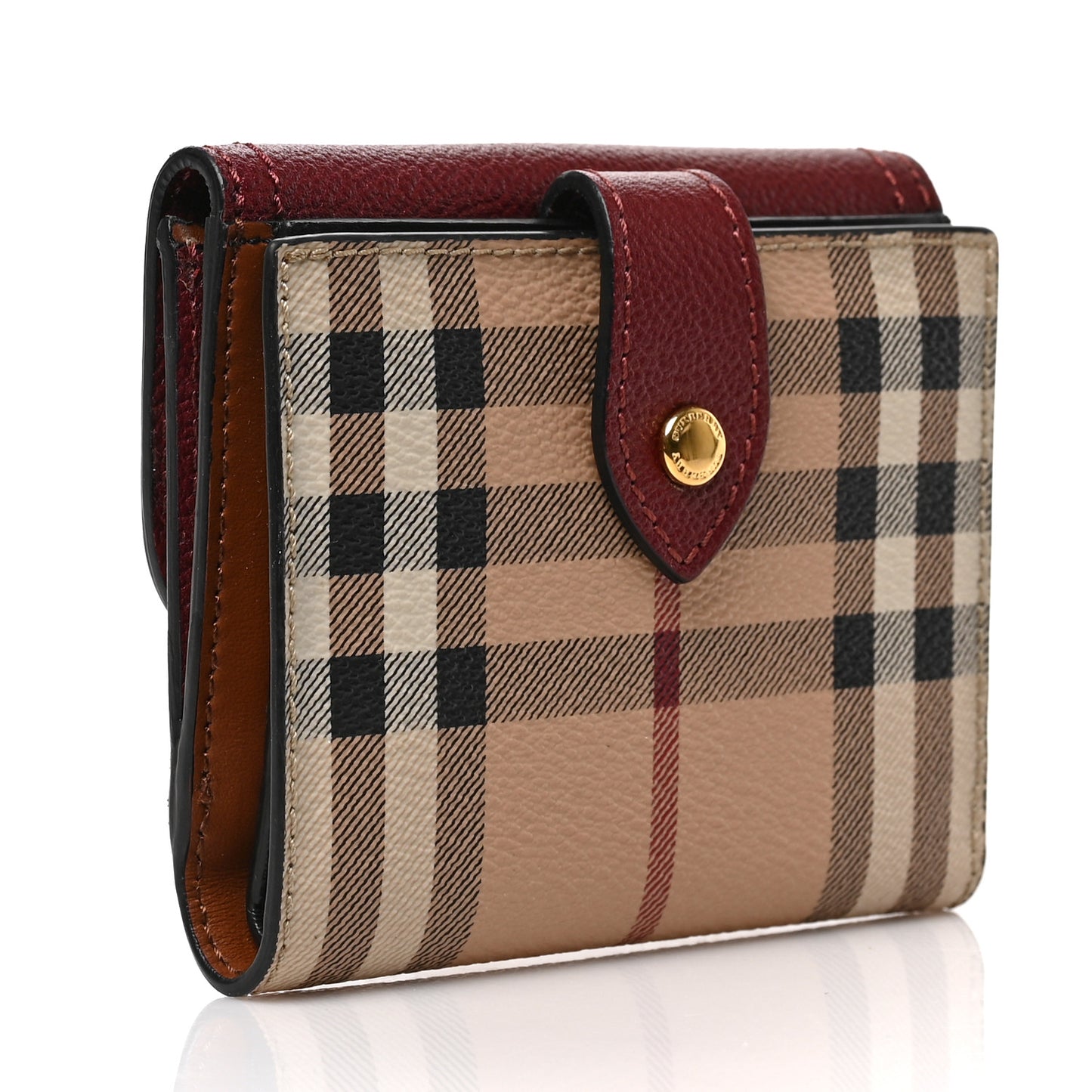 House Check Luna French Wallet Burgundy