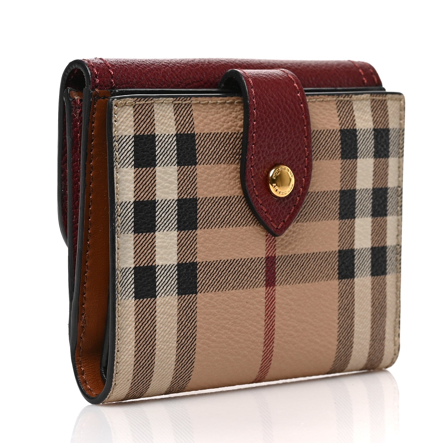 Burberry House Check Luna French Wallet Burgundy 3 of 5