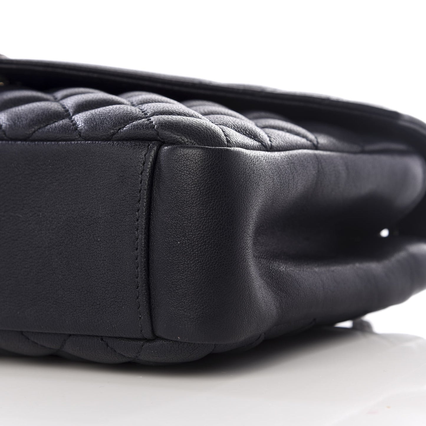 Sheepskin Tri-Quilt Monogram Medium Soft Envelope Bag Deep Marine