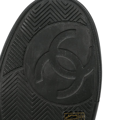 Chanel Calfskin Womens Logo Sneakers 37.5 White Black 9 of 11