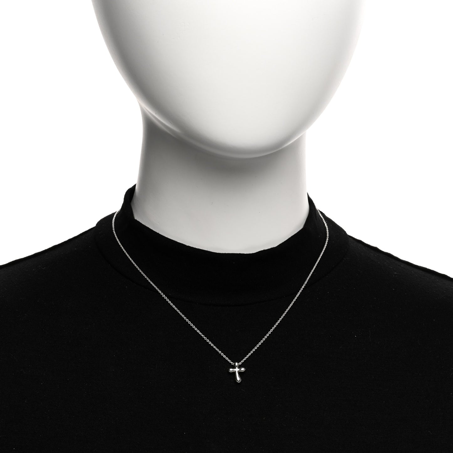 Sterling Silver 12mm Elsa Peretti Cross Pendant Necklace
