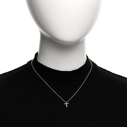 Tiffany Sterling Silver 12mm Elsa Peretti Cross Pendant Necklace 2 of 4