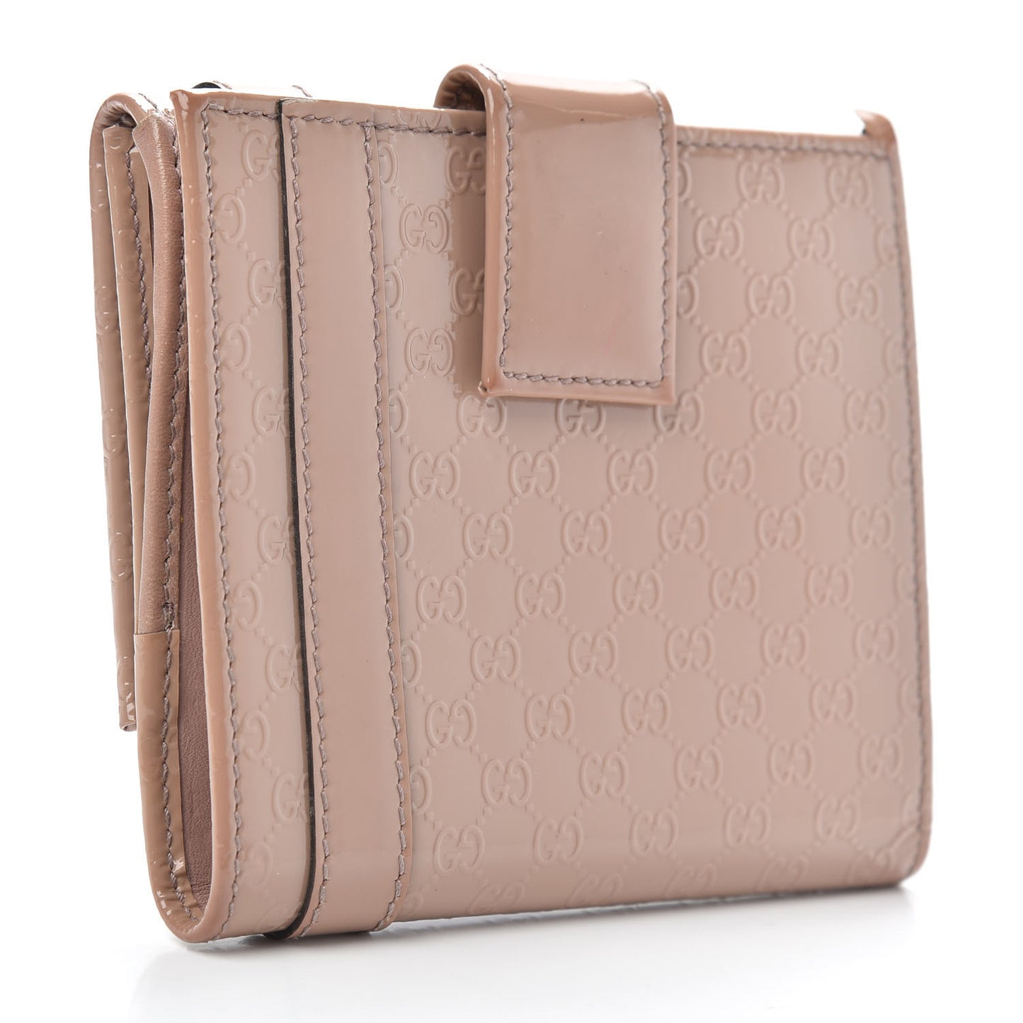 Patent Microguccissima Nice French Flap Wallet Dark Cipria