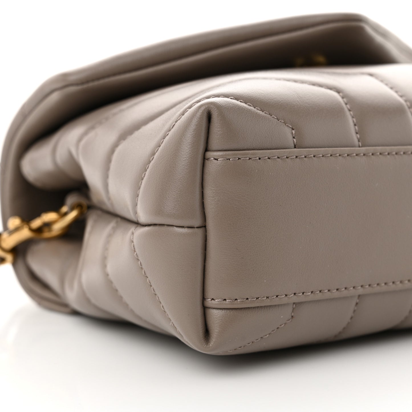 Calfskin Y Quilted Monogram Toy Loulou Crossbody Bag Greyish Brown