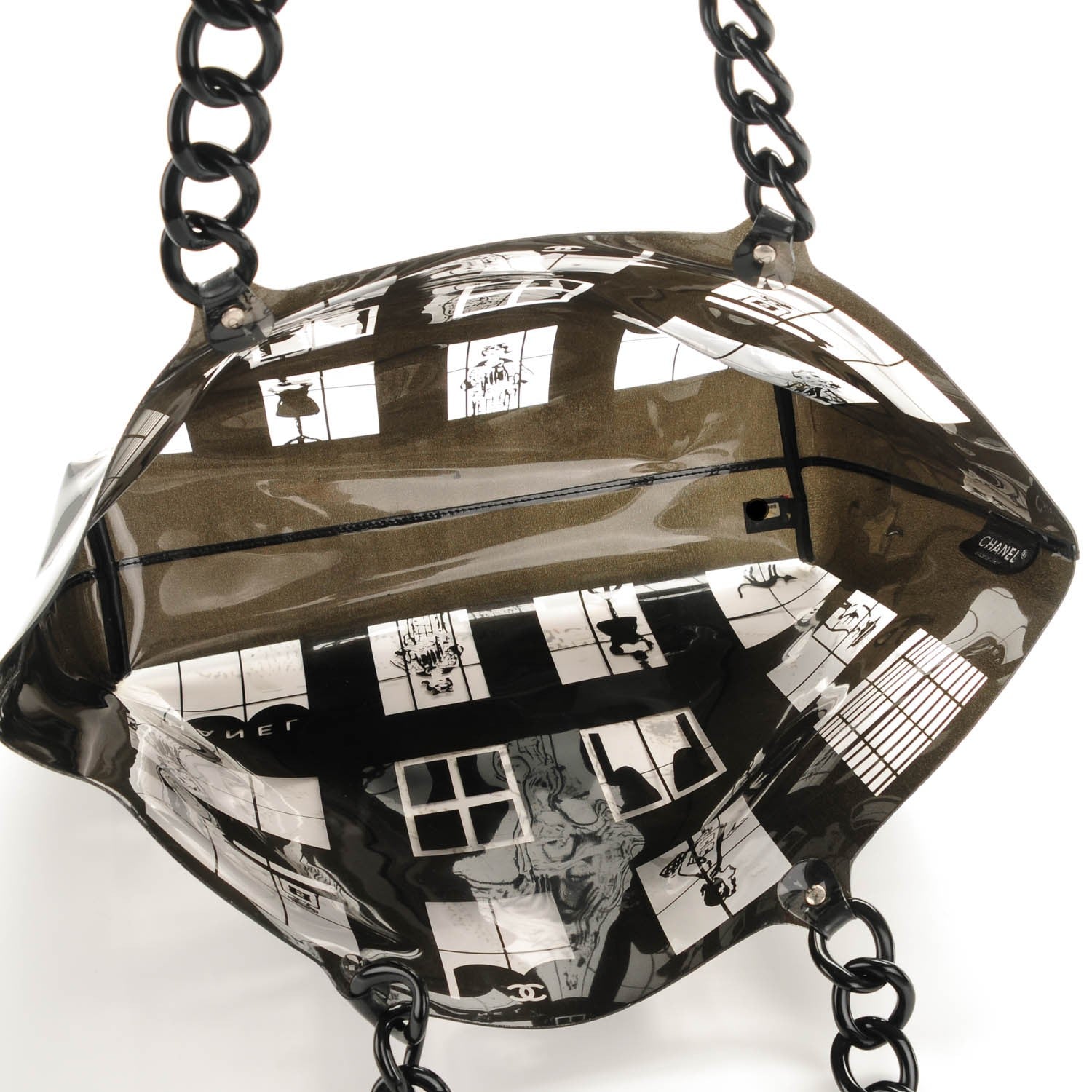 Chanel Vinyl Coco Window Tote Black 5 of 8