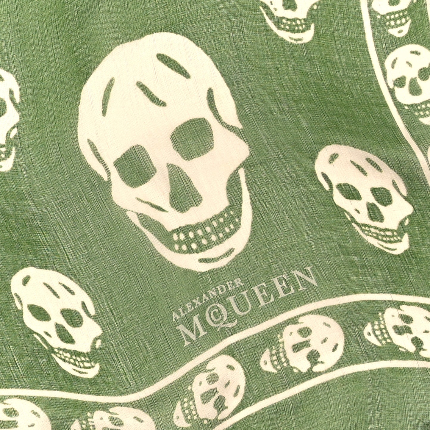 Silk Chiffon Skull Scarf Green