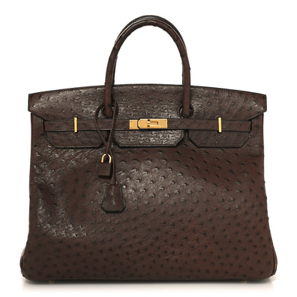 Hermes Ostrich Birkin 40 Noisette 1 of 14
