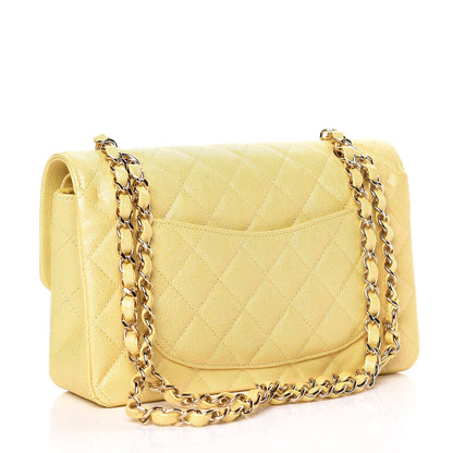 Chanel Iridescent Caviar Quilted Small Double Flap Yellow 4 of 12