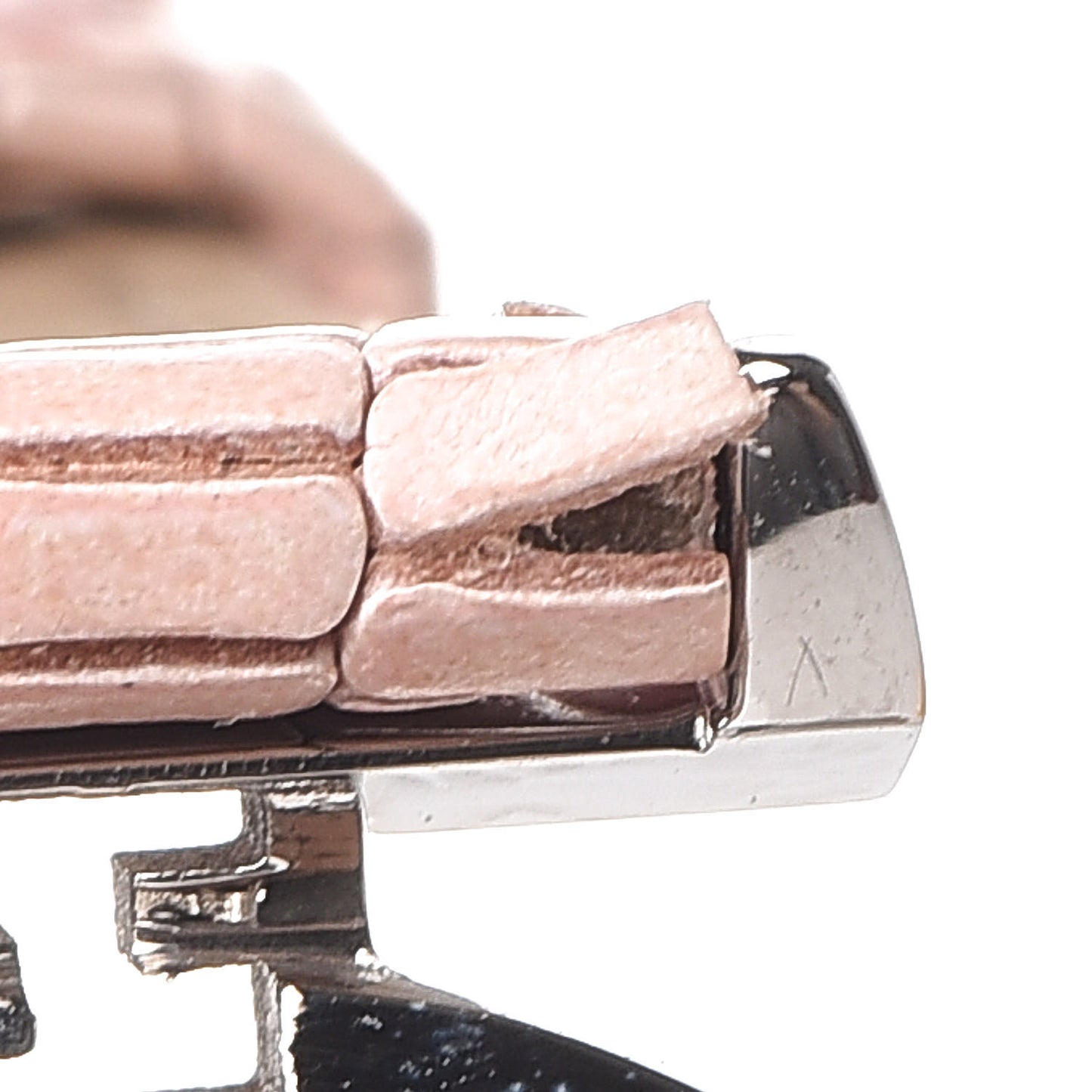 Stainless Steel Calfskin Diamond Pink Mother of Pearl 23mm Moda Quartz Watch