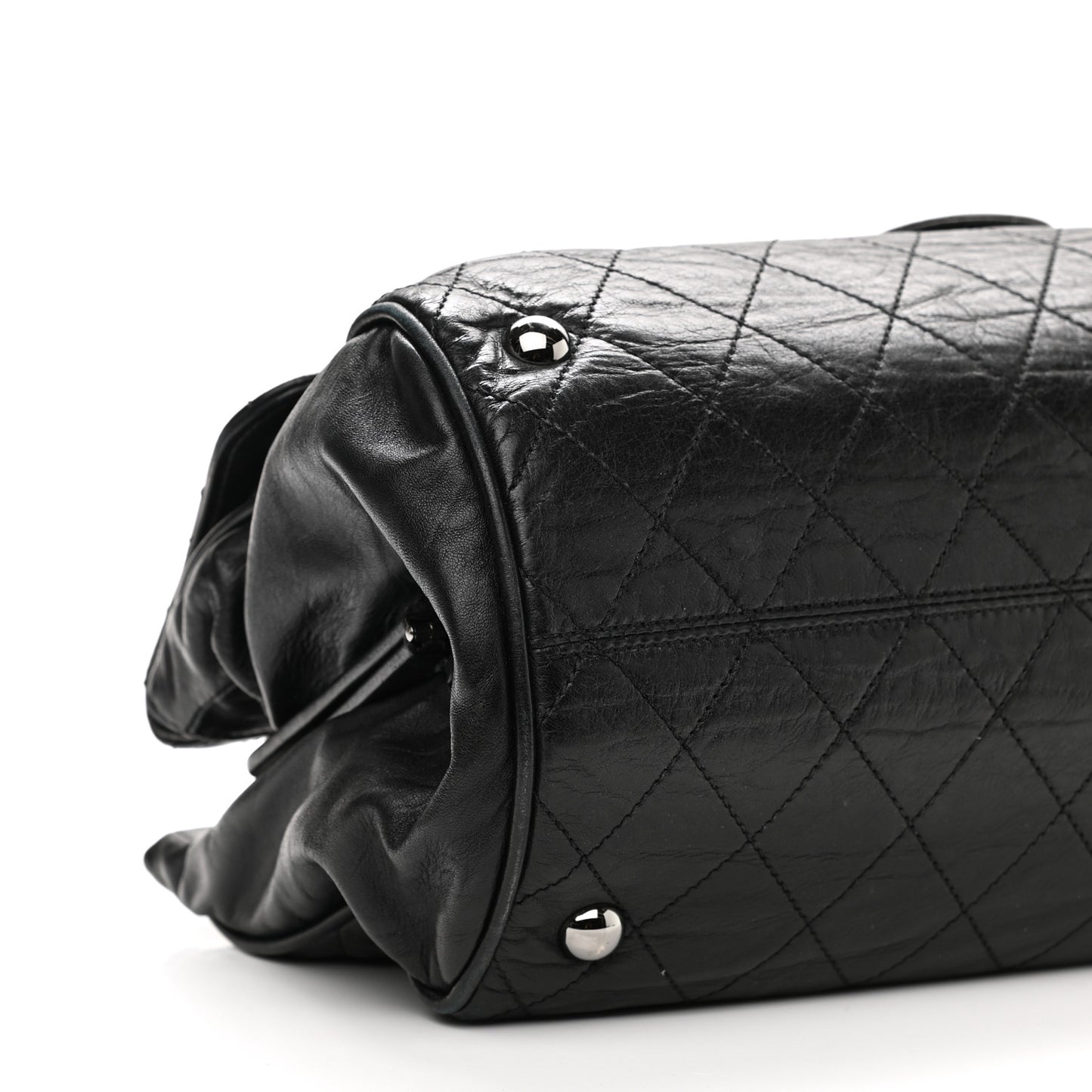Lambskin Quilted Ritz Flap Bag Black