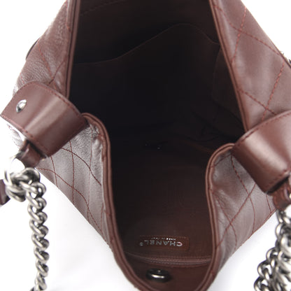 Chanel Calfskin Stitched Double Zip Hobo Brown 5 of 11