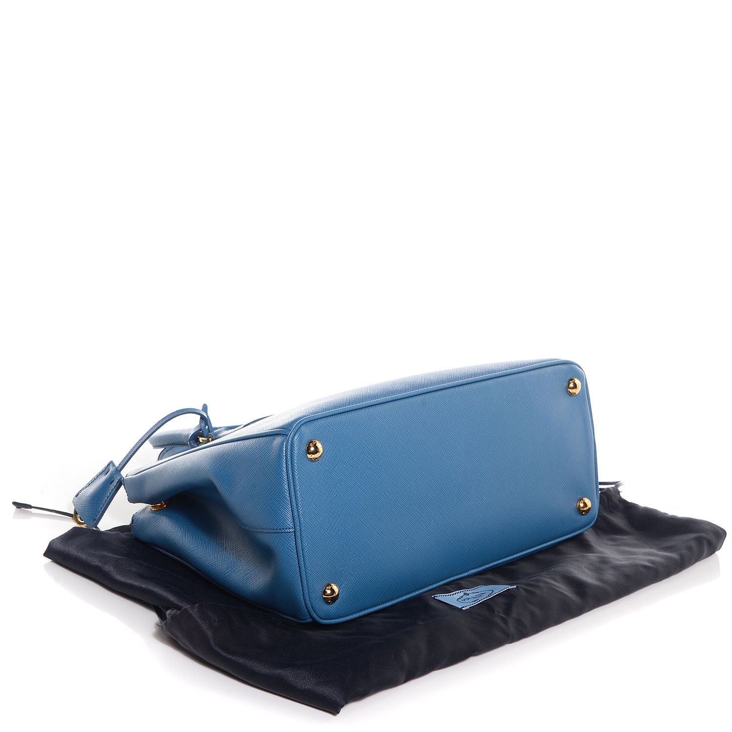 Prada Saffiano Lux Small Double Zip Tote Cobalto 4 of 10