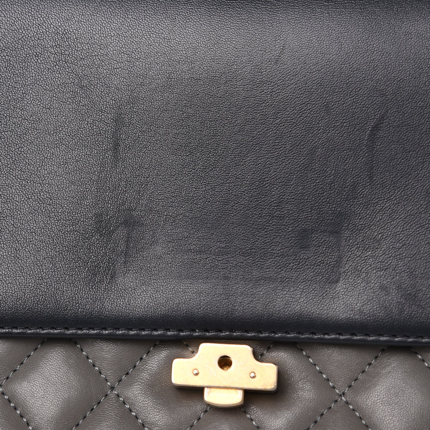 Chanel Lambskin Quilted Large CC Chic Flap Grey Dark Navy 11 of 15