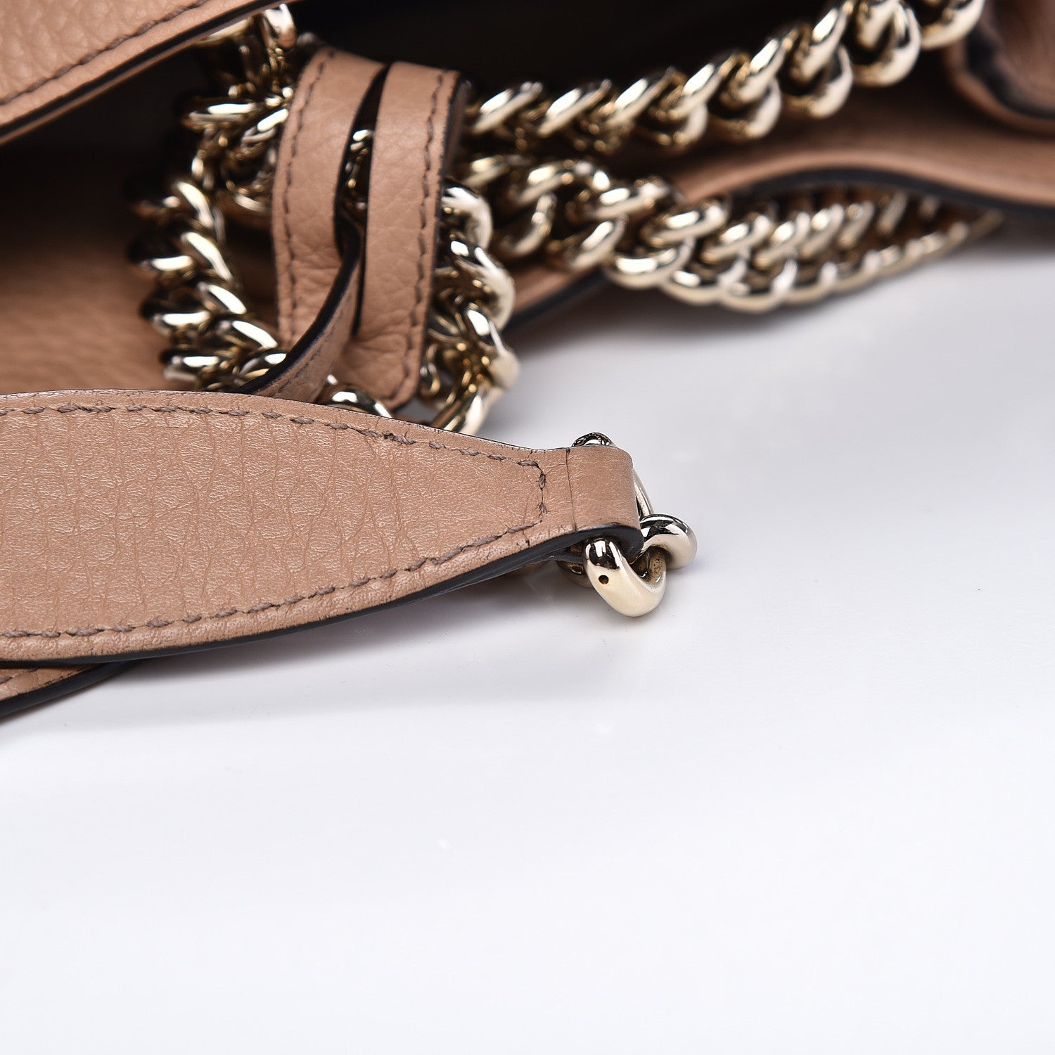 Gucci Pebbled Calfskin Medium Soho Chain Shoulder Bag Rose Beige 20 of 20