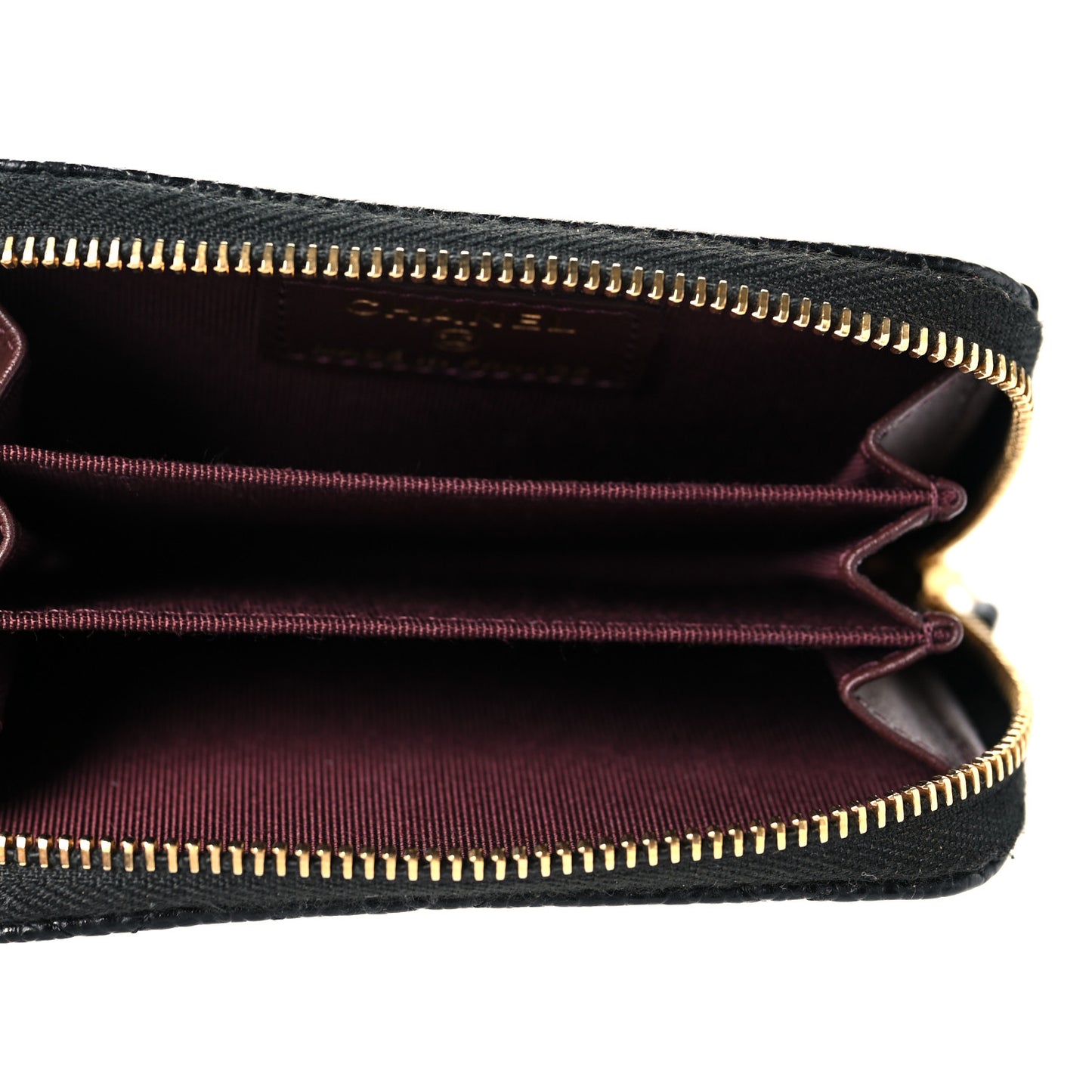 Caviar Quilted Classic Zipped Coin Purse Black