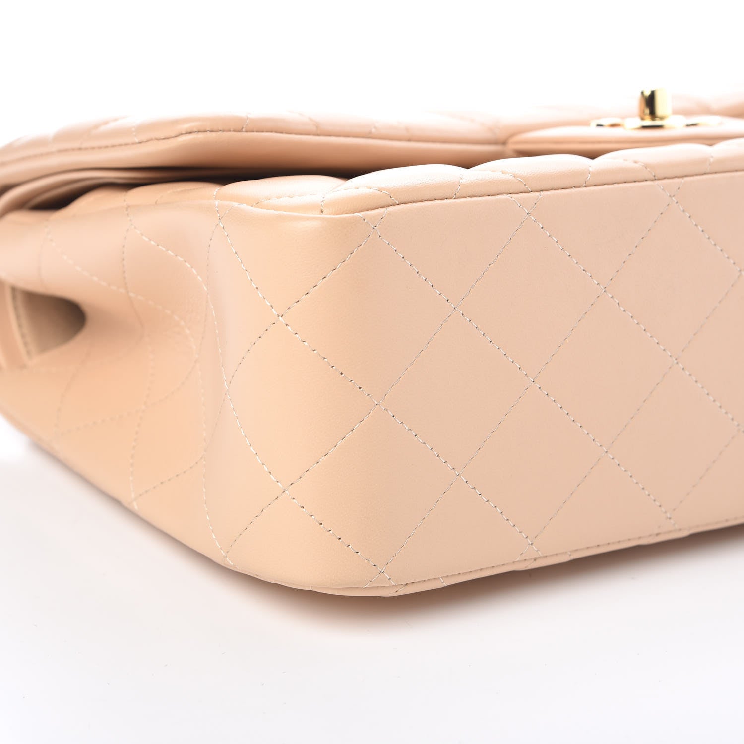Chanel Lambskin Quilted Jumbo Double Flap Light Beige 8 of 9