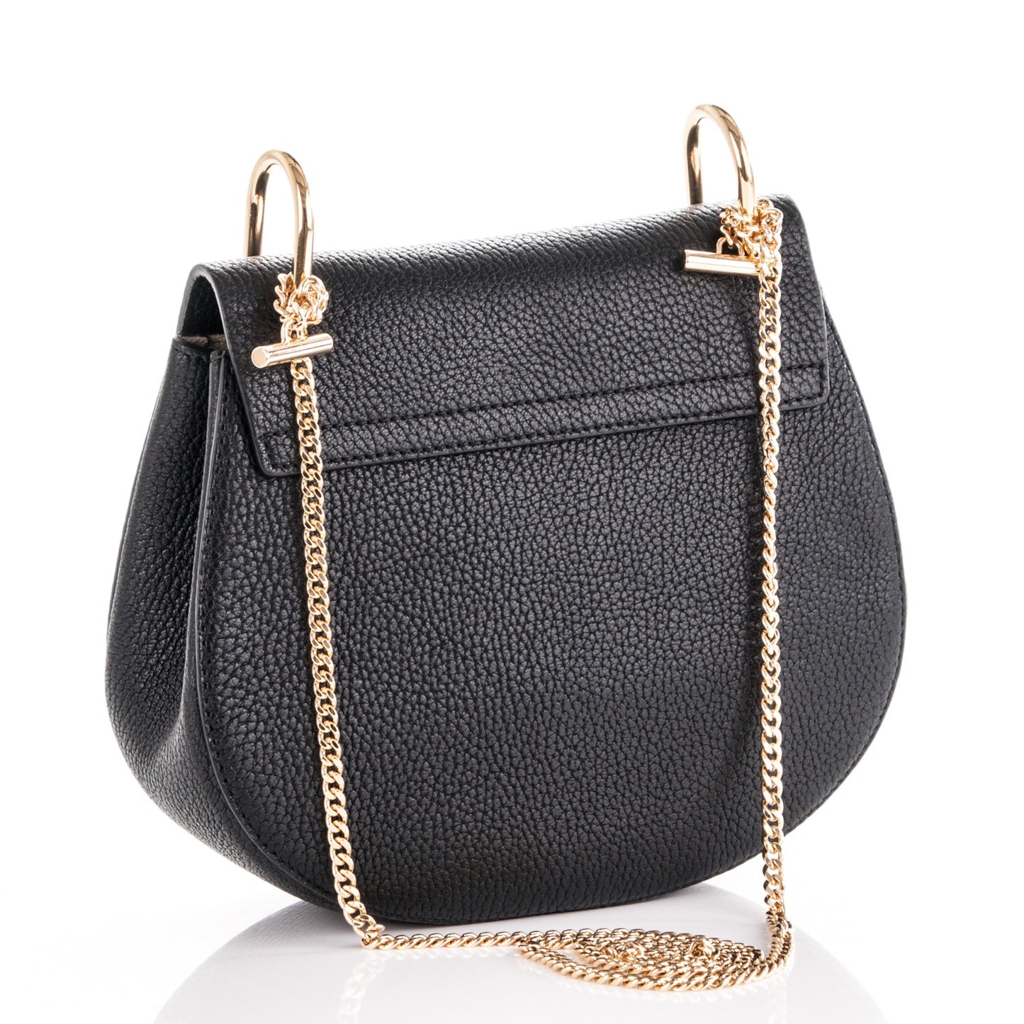 Grained Lambskin Drew Shoulder Bag Black