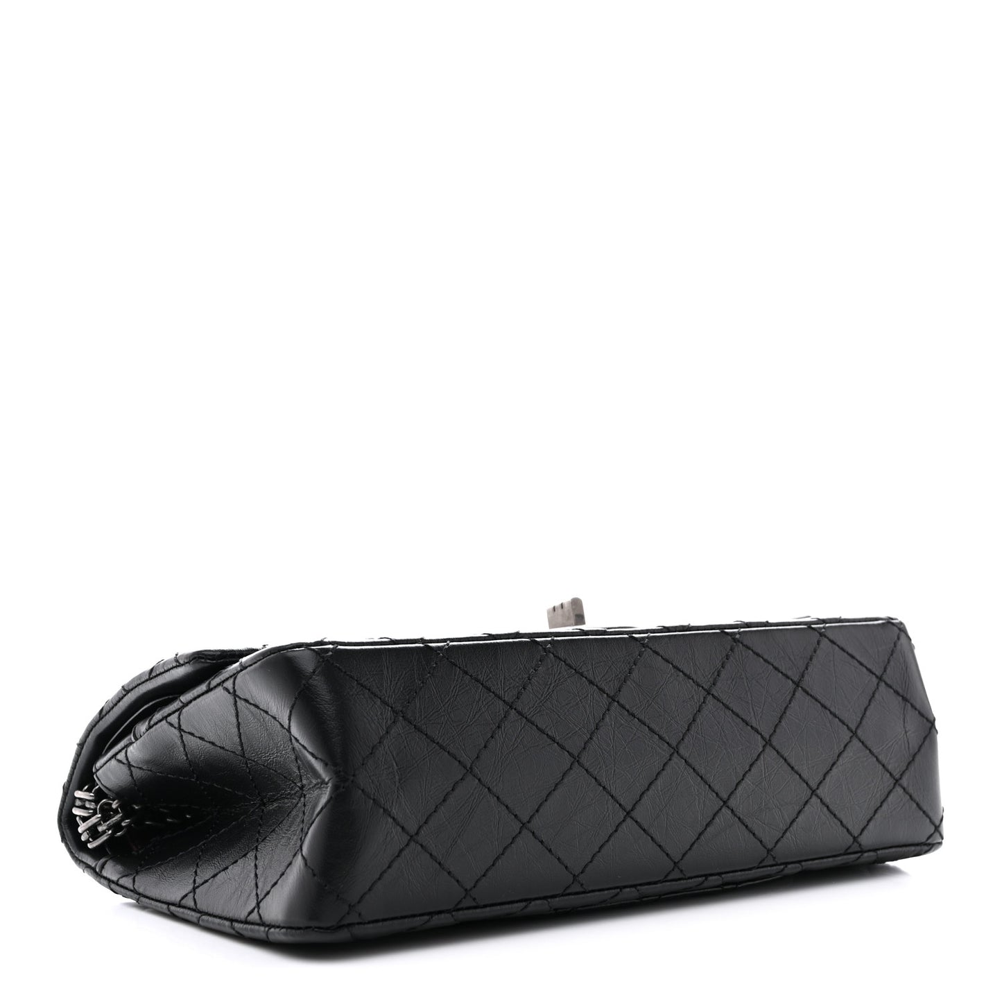 Aged Calfskin Quilted 2.55 Reissue 225 Flap Black
