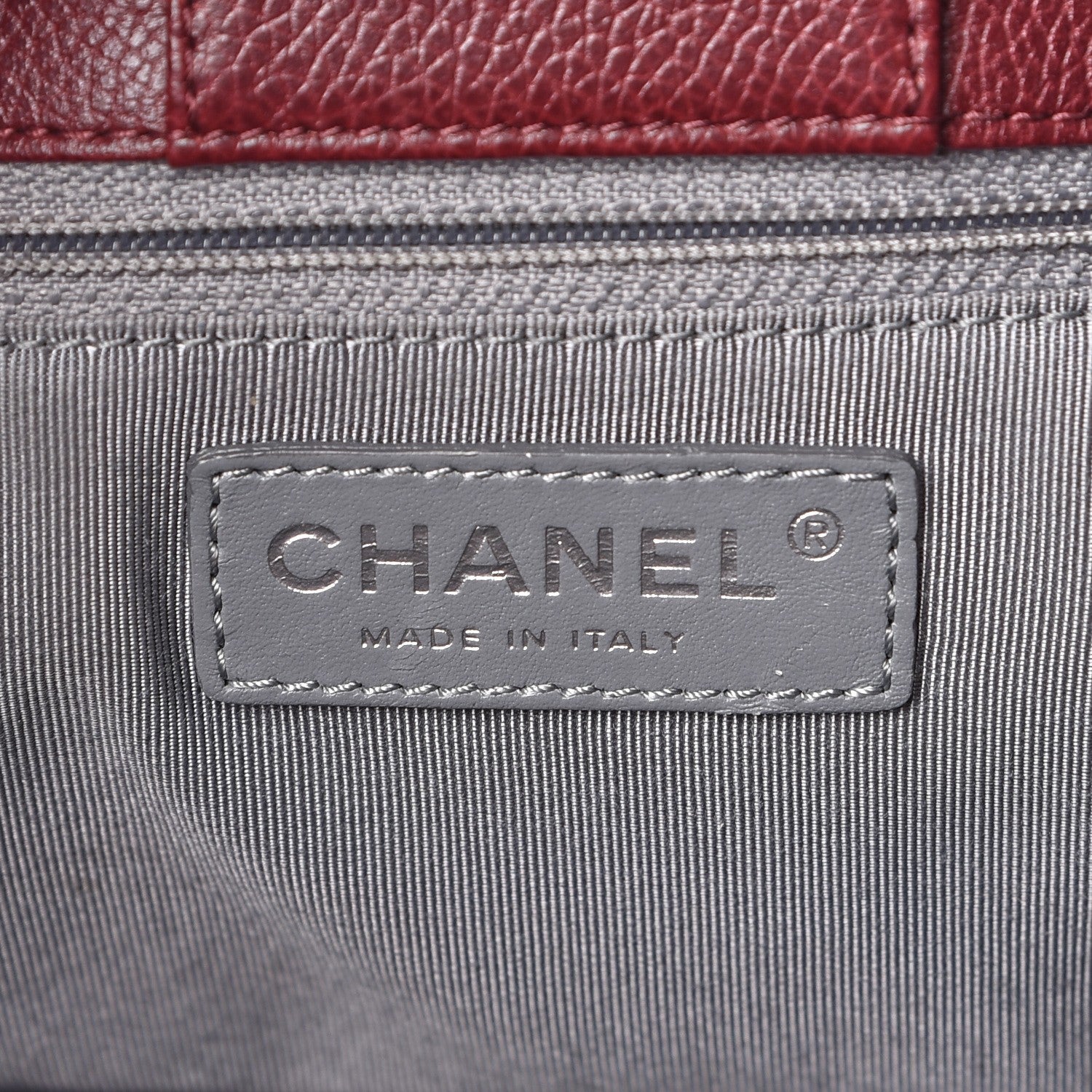 Chanel Calfskin Cerf Executive Shopper Tote Burgundy 7 of 12