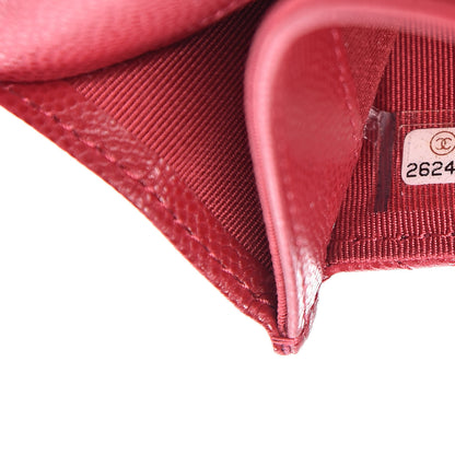 Chanel Caviar Quilted Flap Card Holder Red 8 of 9