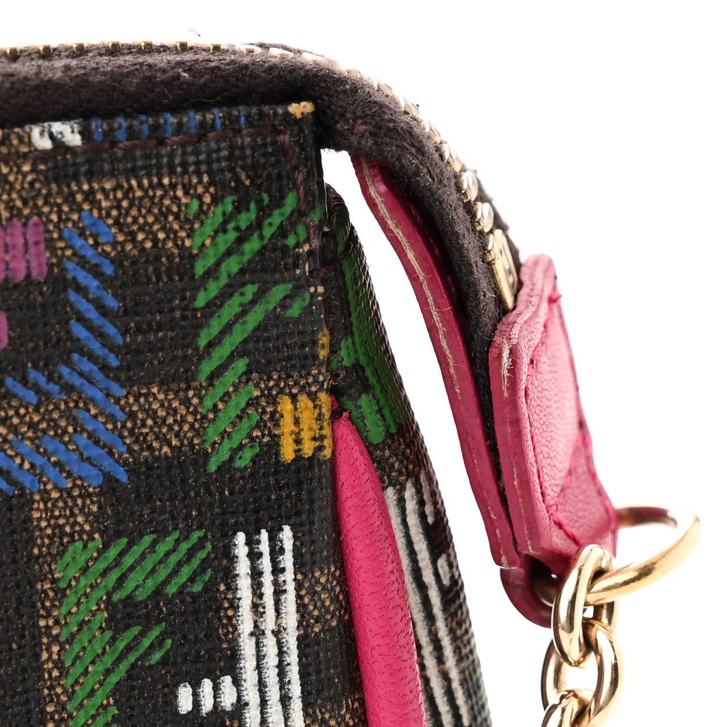 Fendi Zucchino Spalmati FF Multicolor Pochette Tobacco Multicolor Fuchsia 12 of 12
