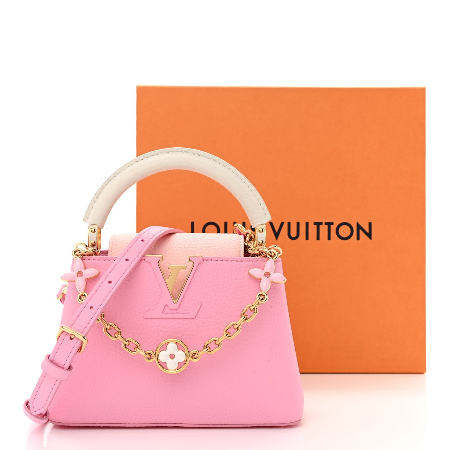 Taurillon Flower Chain Capucines Mini Candy Pink