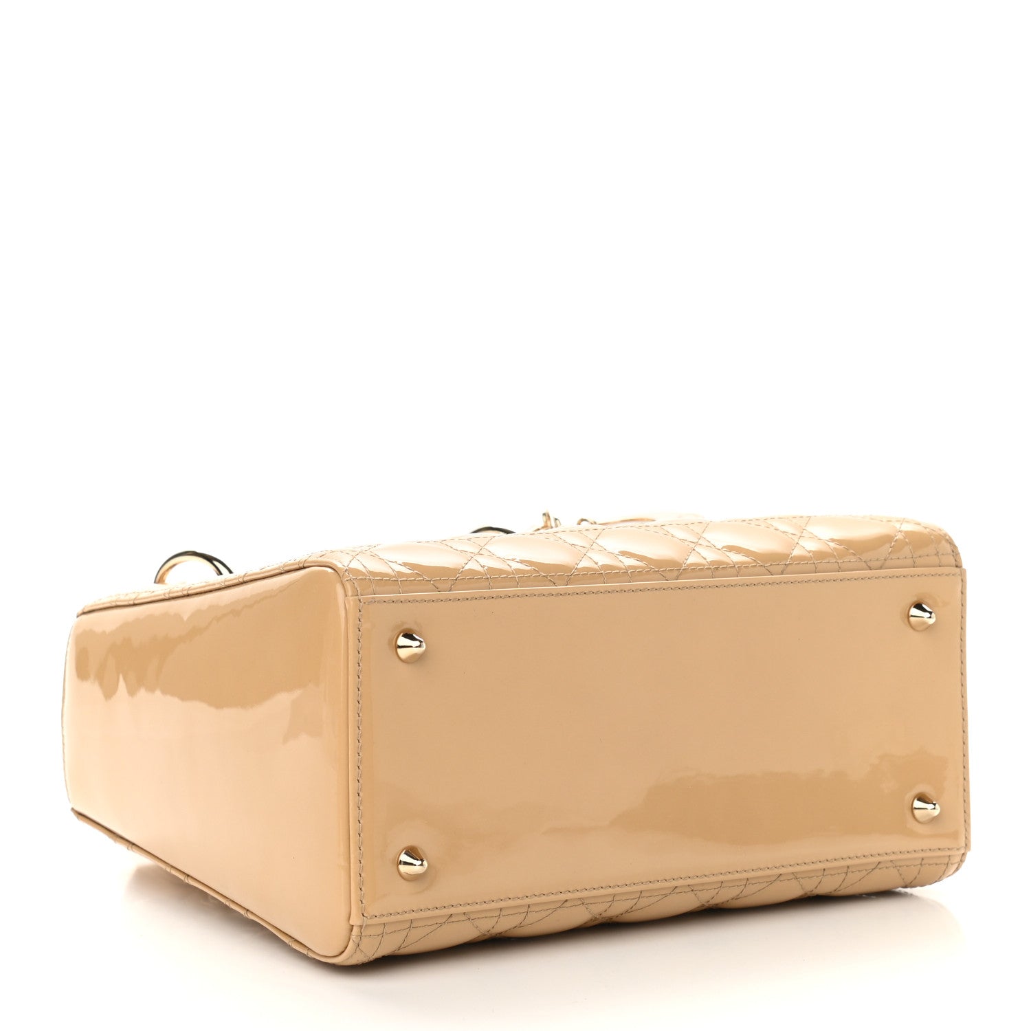 Christian Dior Patent Cannage Medium Lady Dior Beige 4 of 10