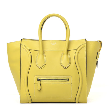 Celine Drummed Calfskin Mini Luggage Citron 1 of 18