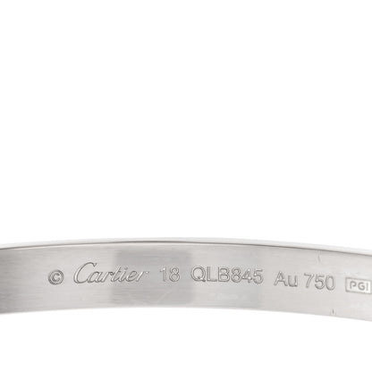 Cartier 18K White Gold LOVE Bracelet 18 3 of 7