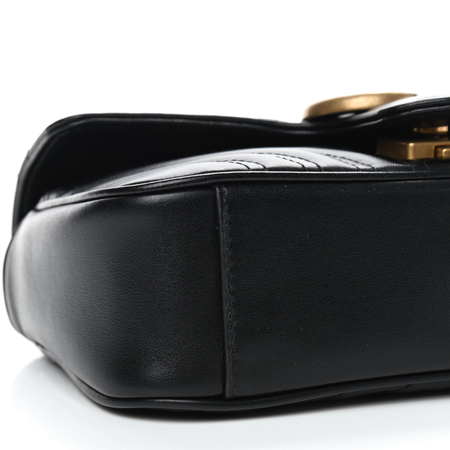 Calfskin Matelasse Mini GG Marmont Shoulder Bag Black
