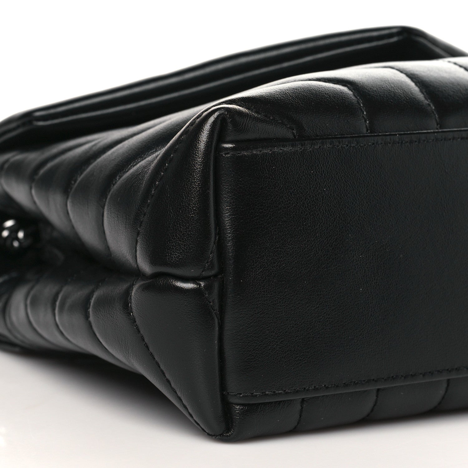 Saint Laurent Calfskin Y Quilted Monogram Monochrome Small Loulou Chain Satchel Black 7 of 8