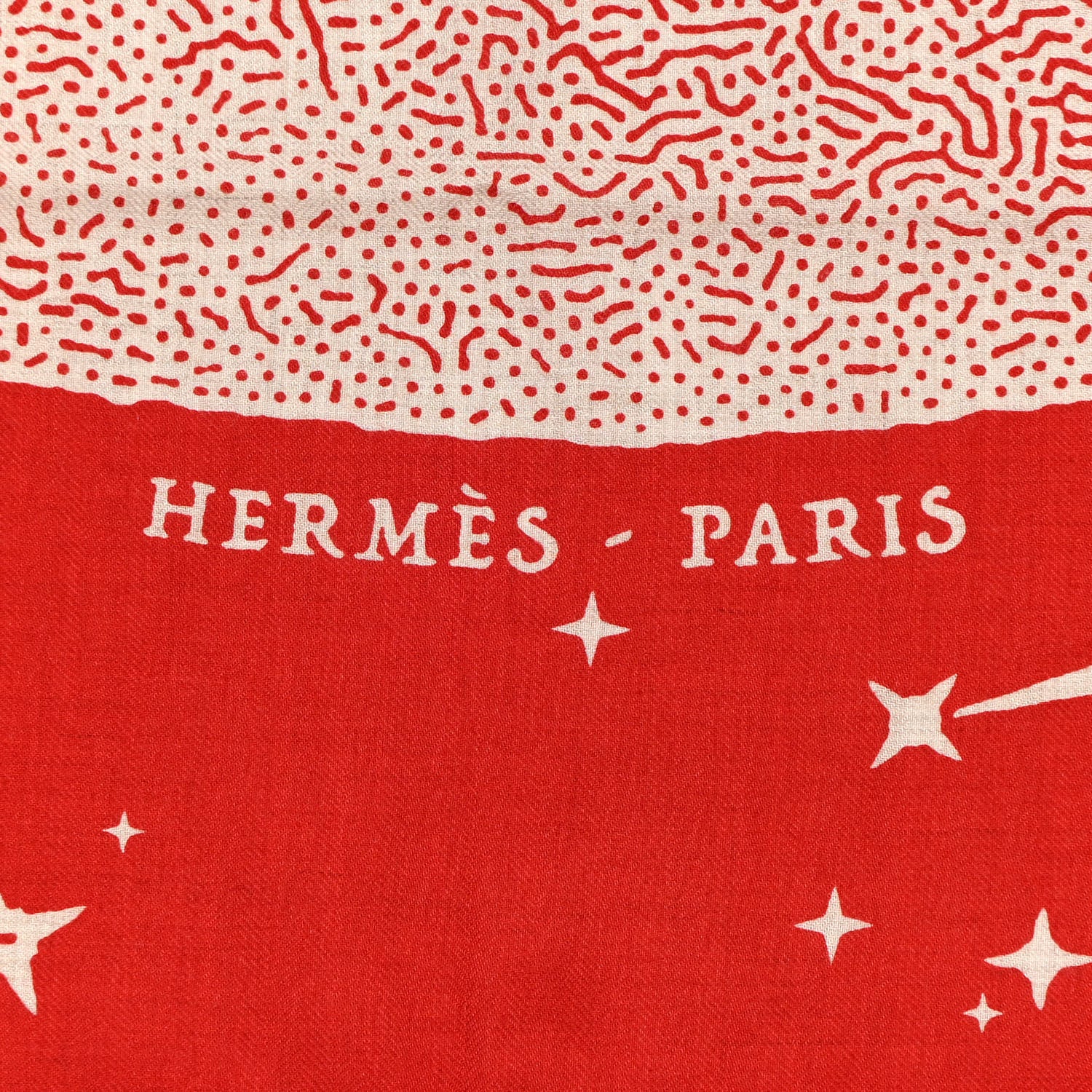 Hermes Silk Cashmere Clair De Lune Shawl 140 Rouge Naturel 2 of 5