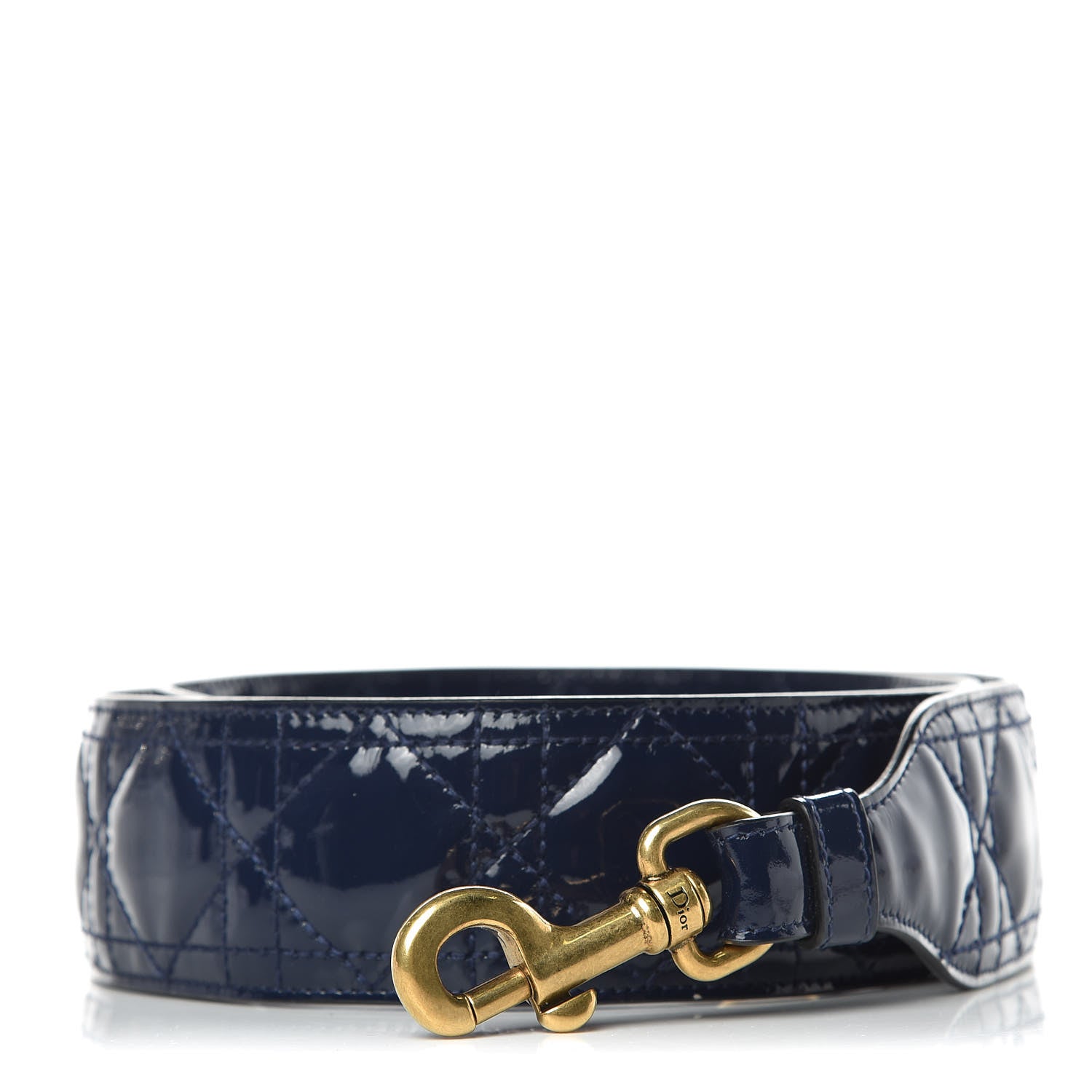 Christian Dior Patent Cannage Shoulder Strap Navy 1 of 3