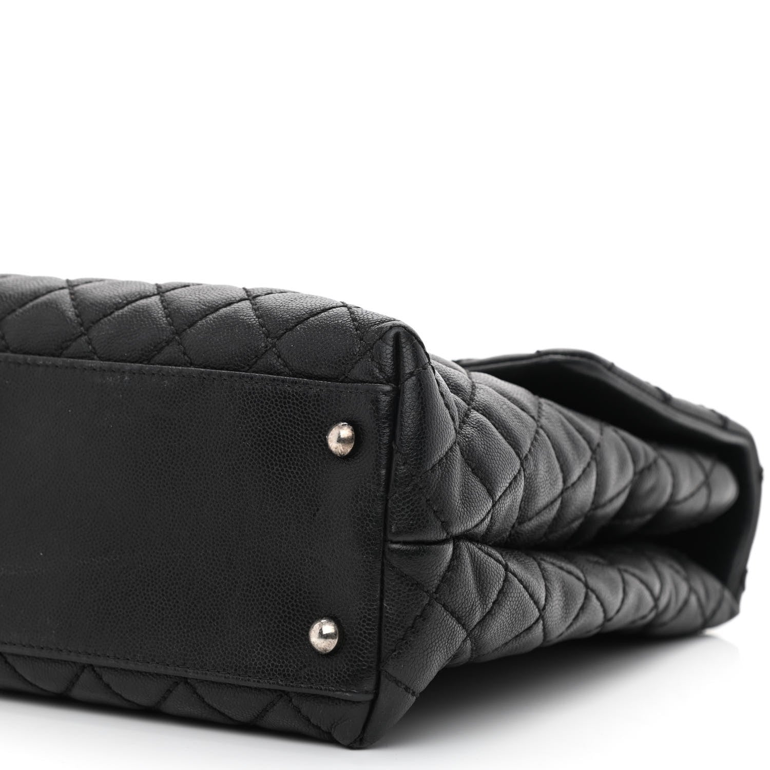 Chanel Caviar Lizard Quilted Large Coco Handle Flap Black 9 of 10