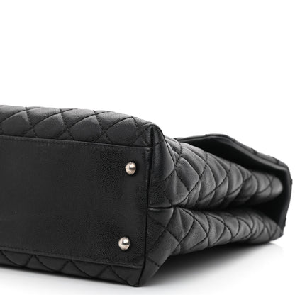 Chanel Caviar Lizard Quilted Large Coco Handle Flap Black 9 of 10