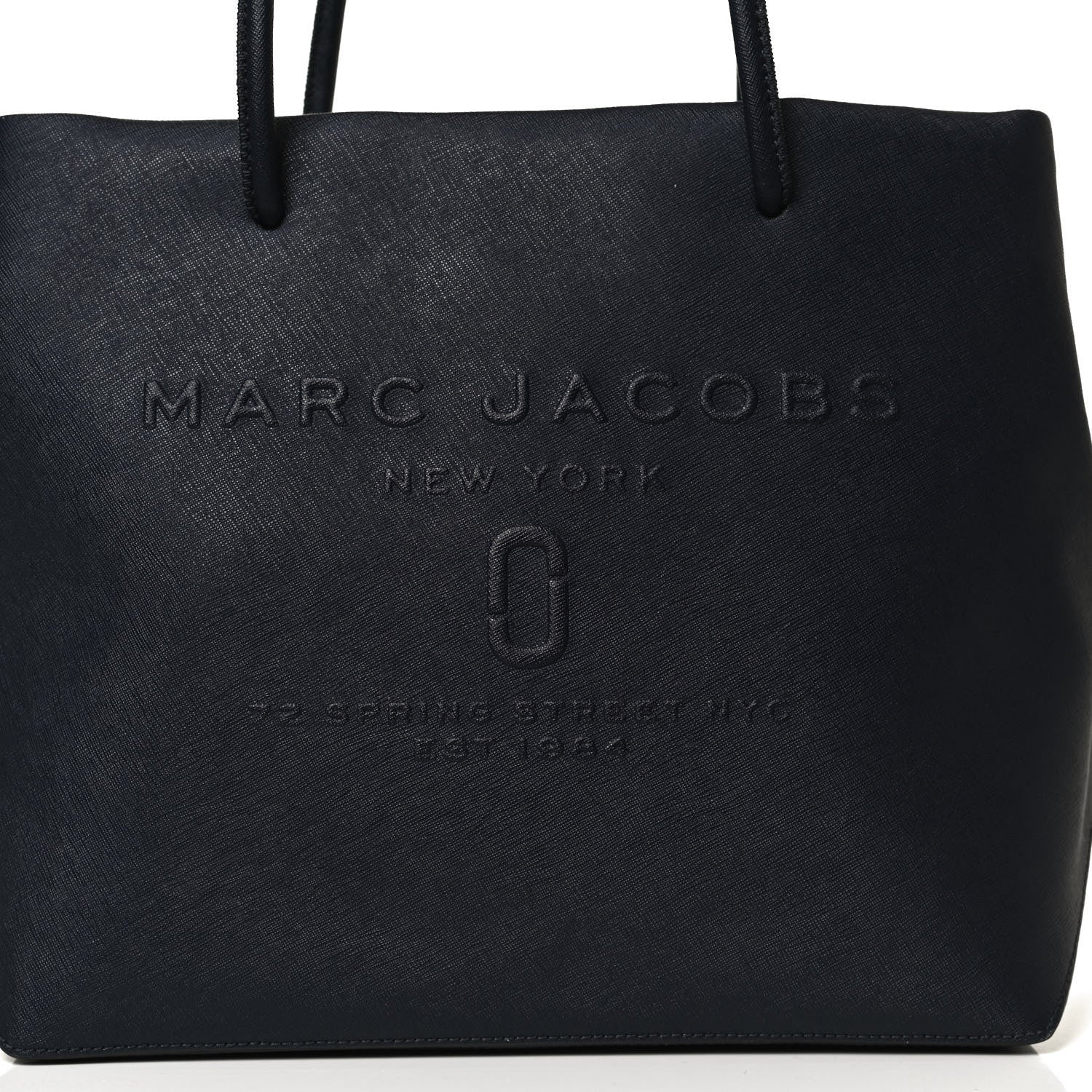 Marc Jacobs Calfskin Embossed Logo East West Shopper Tote Navy 8 of 12