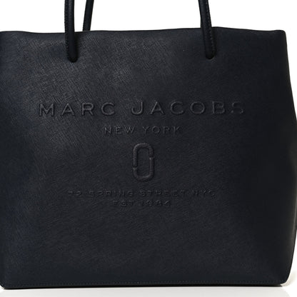 Marc Jacobs Calfskin Embossed Logo East West Shopper Tote Navy 8 of 12