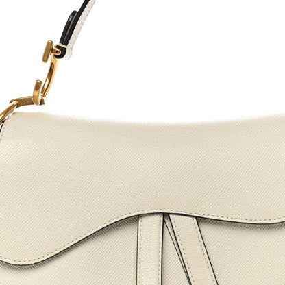 Christian Dior Grained Calfskin Saddle Bag White 8 of 10
