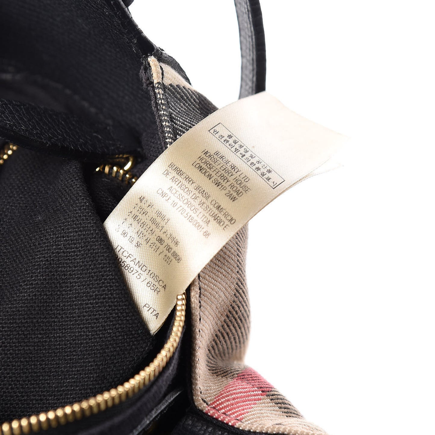 Grainy Calfskin House Check Small Canterbury Black