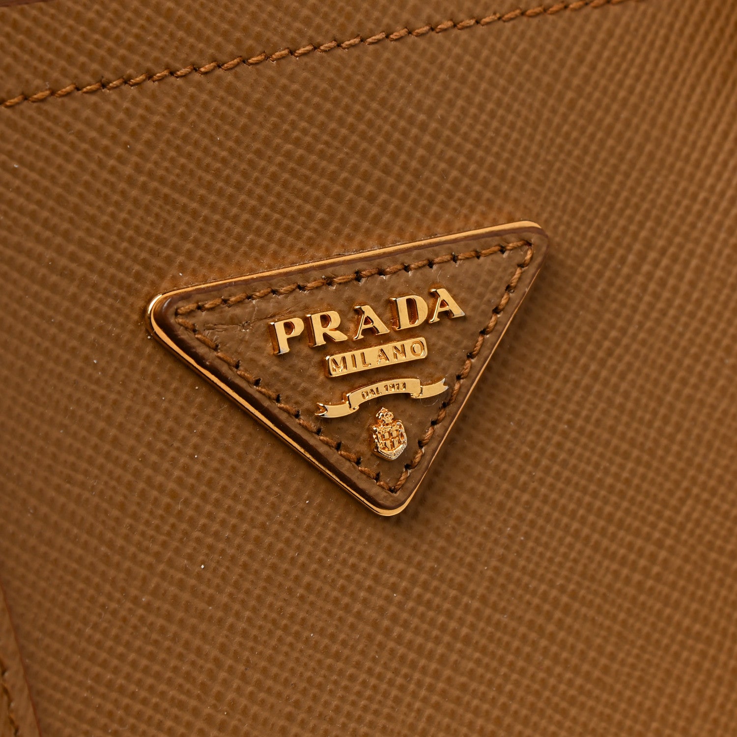 Prada Saffiano Cuir Large Double Bag Caramel Fuoco 13 of 19