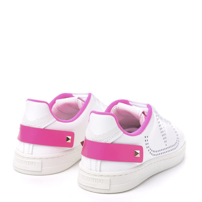 Valentino Garavani Calfskin Womens Backnet Sneakers 35.5 White Fuchsia 4 of 11