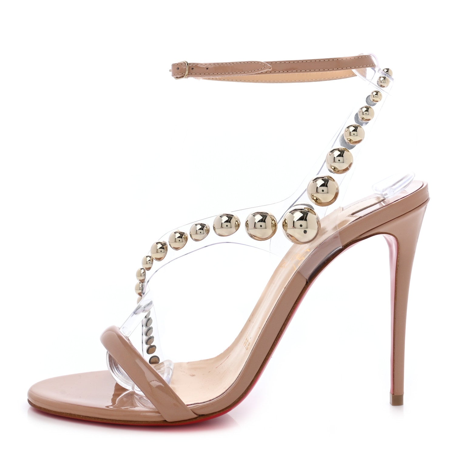 Christian Louboutin Patent PVC Corinetta 100 Sandals 36 Nude 1 of 7