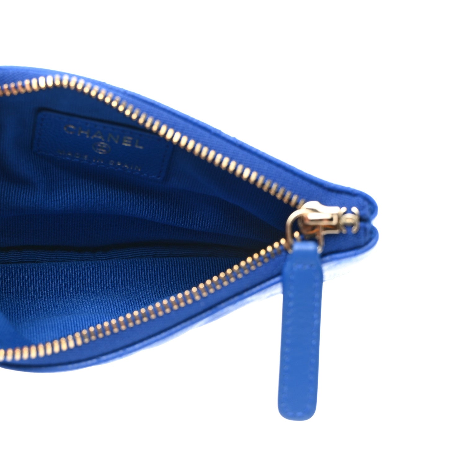Chanel Caviar Quilted Small Cosmetic Case Blue 6 of 8