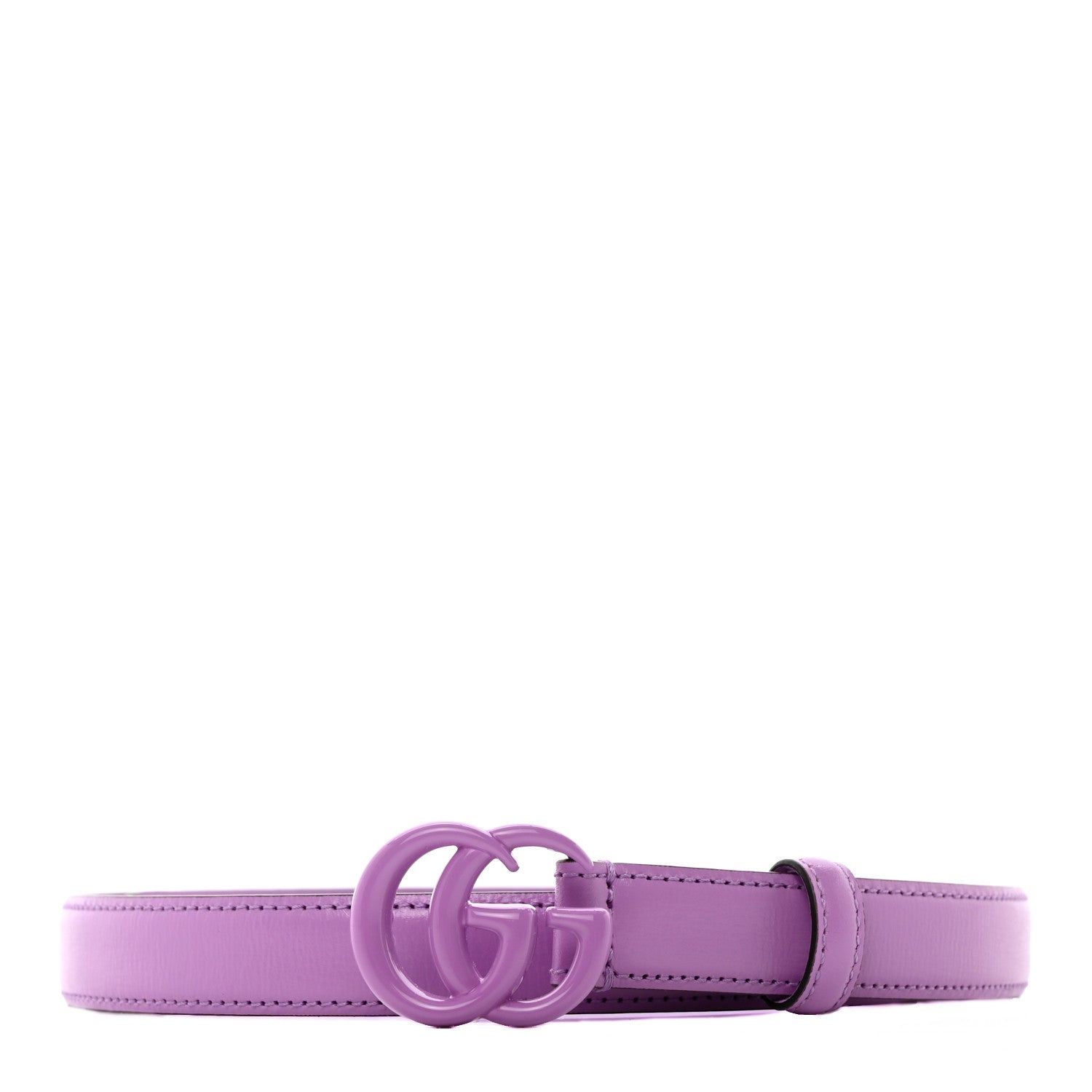 Gucci Azalea Calfskin Enamel Monochrome Double G 20mm Belt 75 30 Wisteria Chic 1 of 7