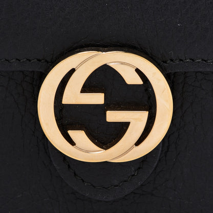 Gucci Dollar Calfskin Interlocking G Chain Wallet Black 7 of 12