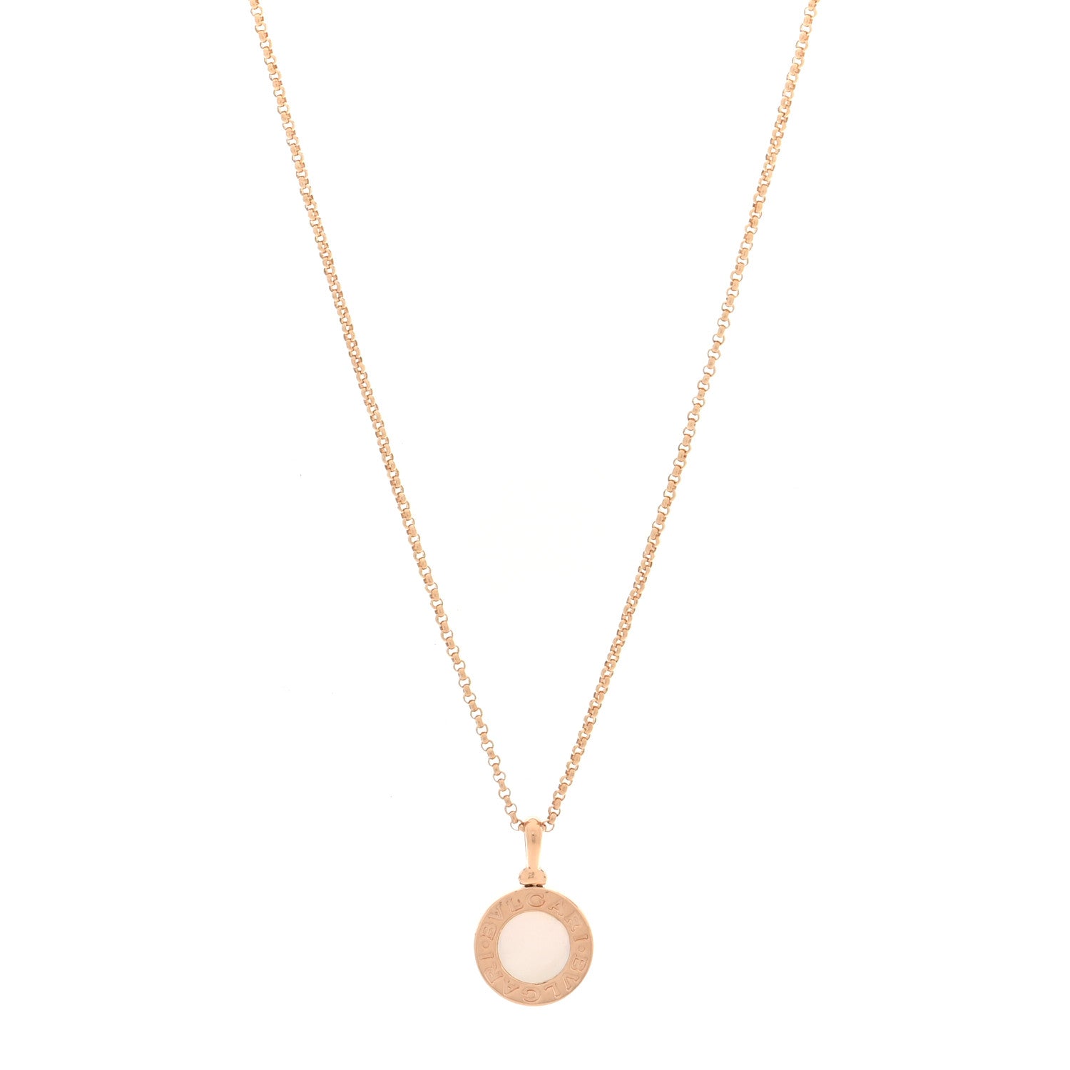 Bulgari 18K Rose Gold Mother of Pearl BVLGARI BVLGARI Pendant Necklace 1 of 7
