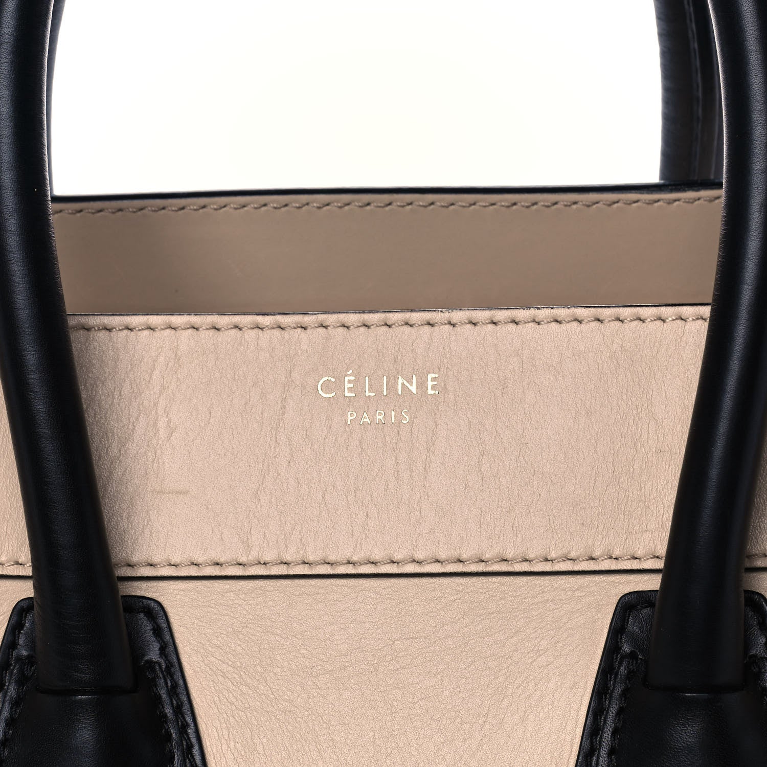 Celine Satin Calfskin Mini Bi-Color Luggage Powder Black 8 of 17
